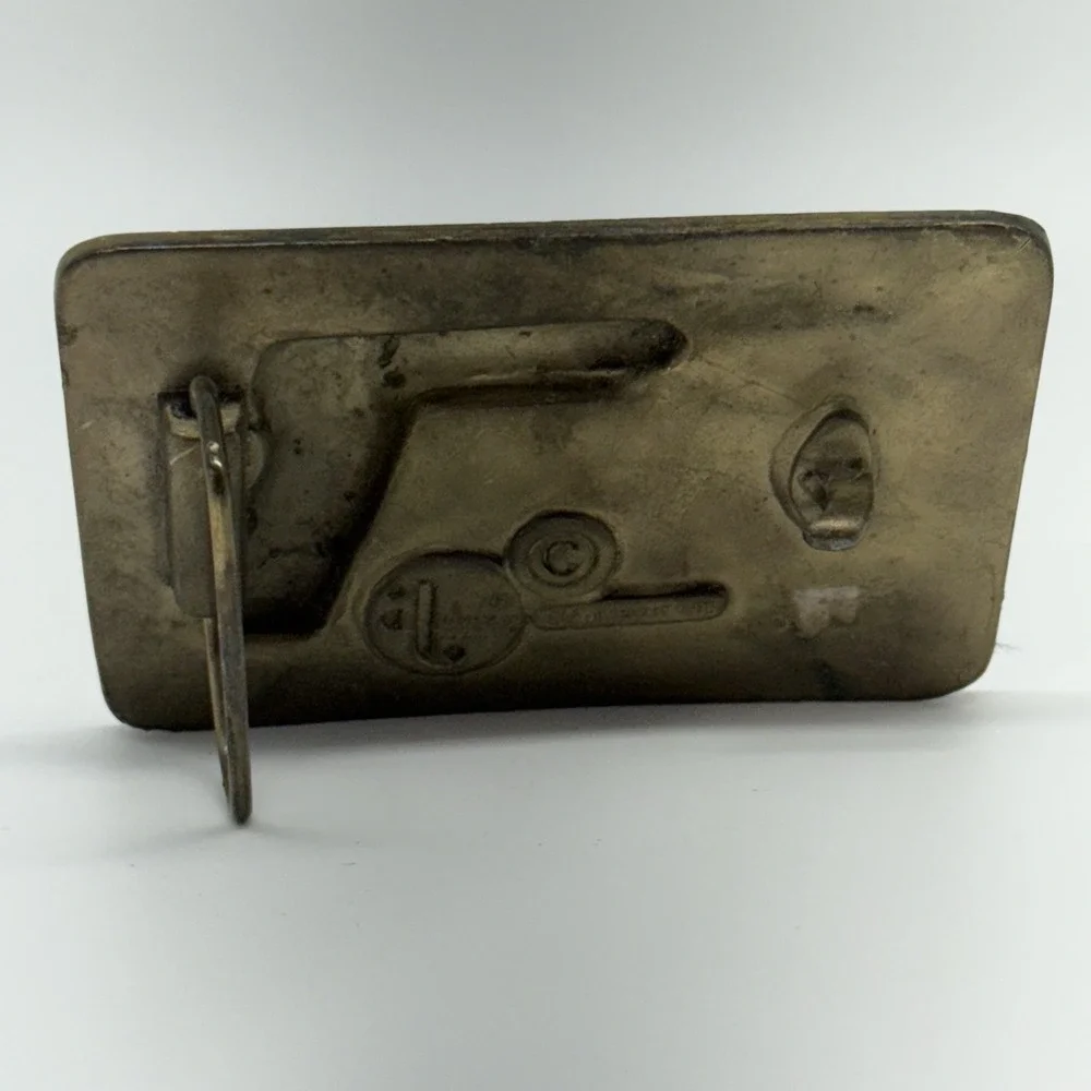 VTG Adezy Denver Brass Walther P.38 Belt Buckle‎ Americana WW2 9mm Memorabilia